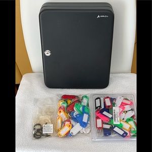 Brand new lock box key cabinet.Nice weight. Comes with keys and tags. See pics.